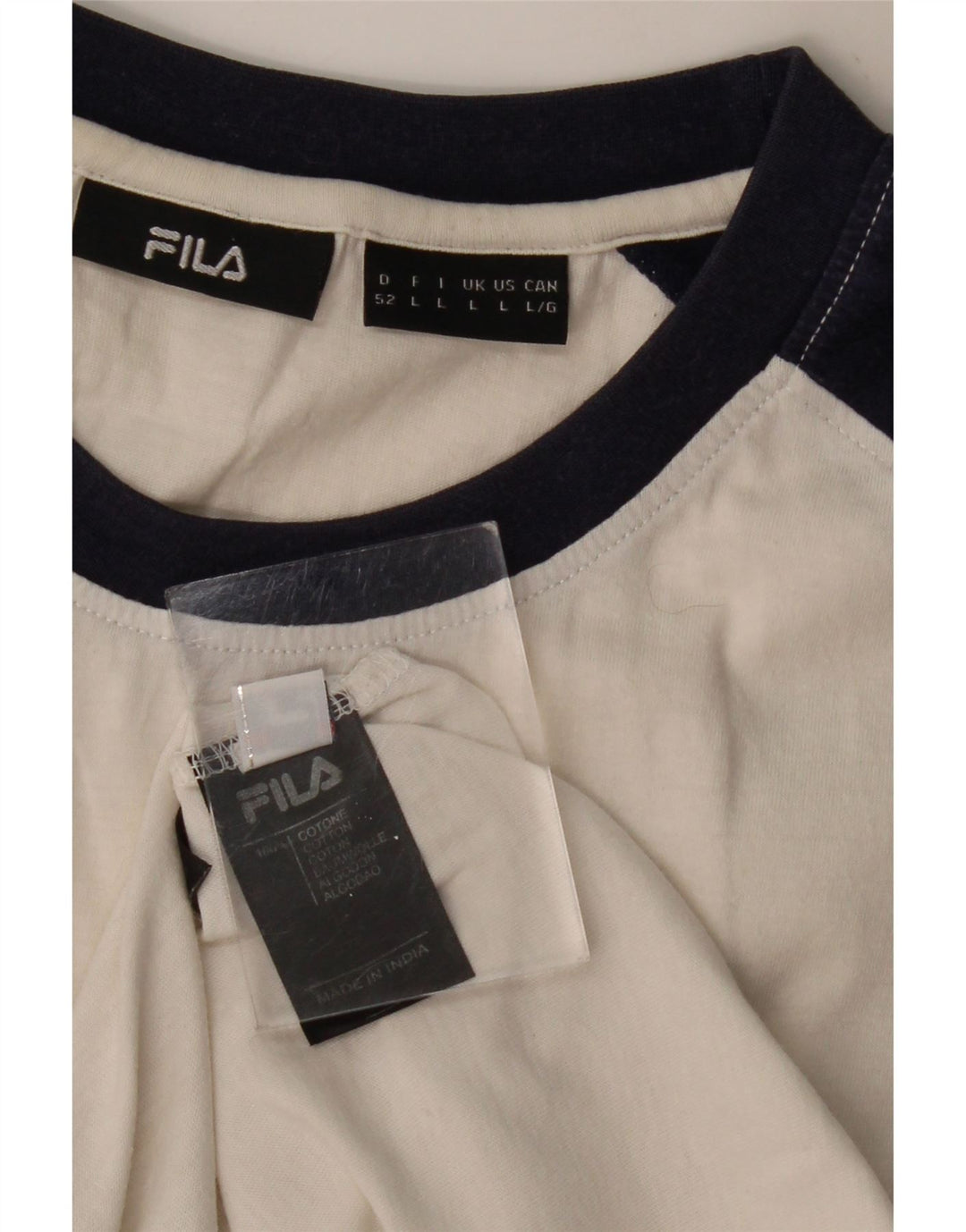 T-shirt grafica da uomo FILA Top grande in cotone color block bianco