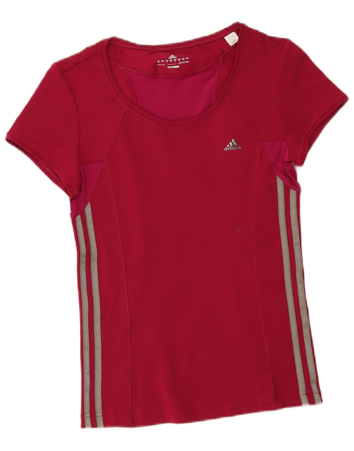 T-shirt Adidas Climacool da donna Top UK 12 Medium Red Poliestere Sports