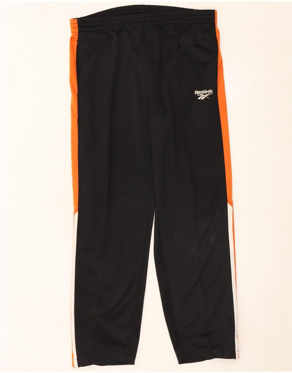 Pantaloni da tuta da uomo Reebok Large in poliestere color block nero