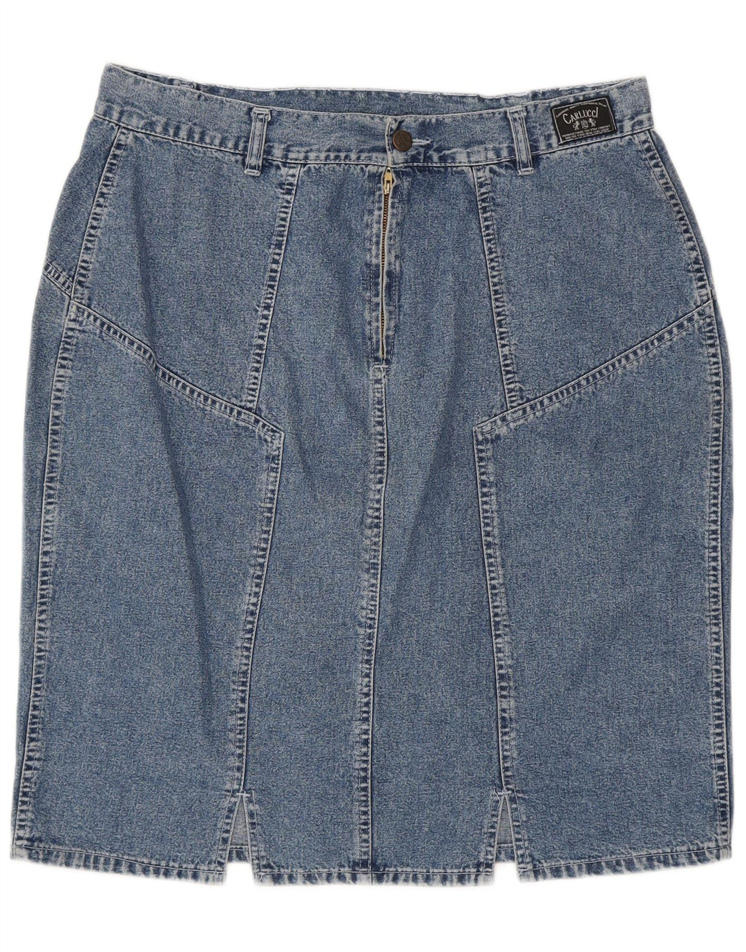 Gonna di jeans da donna CARLUCCI W34 grande blu Paisley