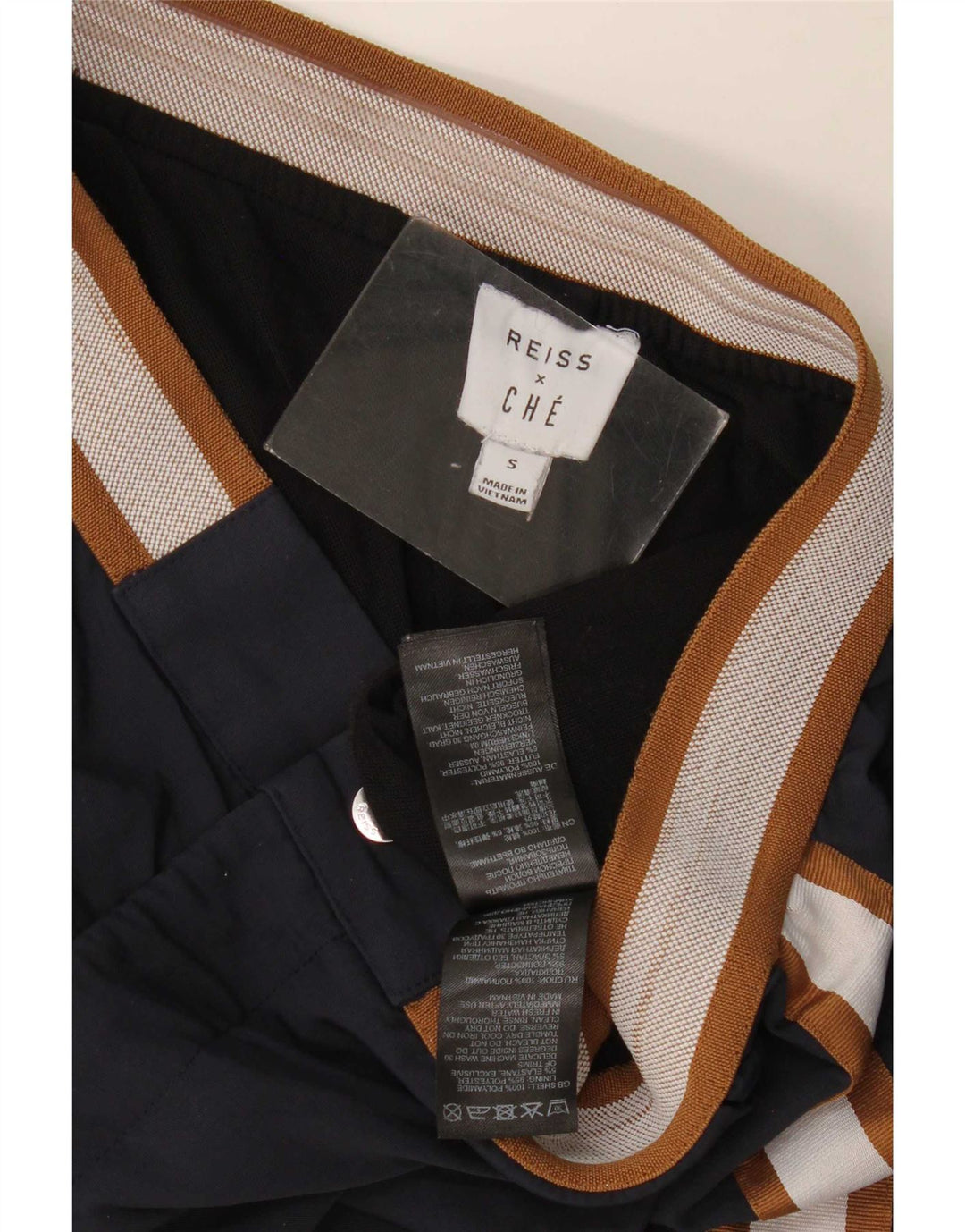 Pantaloncini Che Chino da donna Reiss piccoli W27 blu navy color block in poliammide