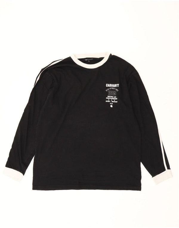 CARHARTT Mens Graphic Top Long Sleeve Large Black Striped