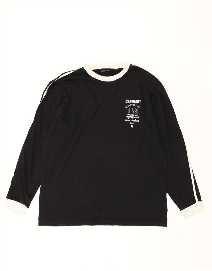 CARHARTT Top grafico da uomo a maniche lunghe a righe nere larghe