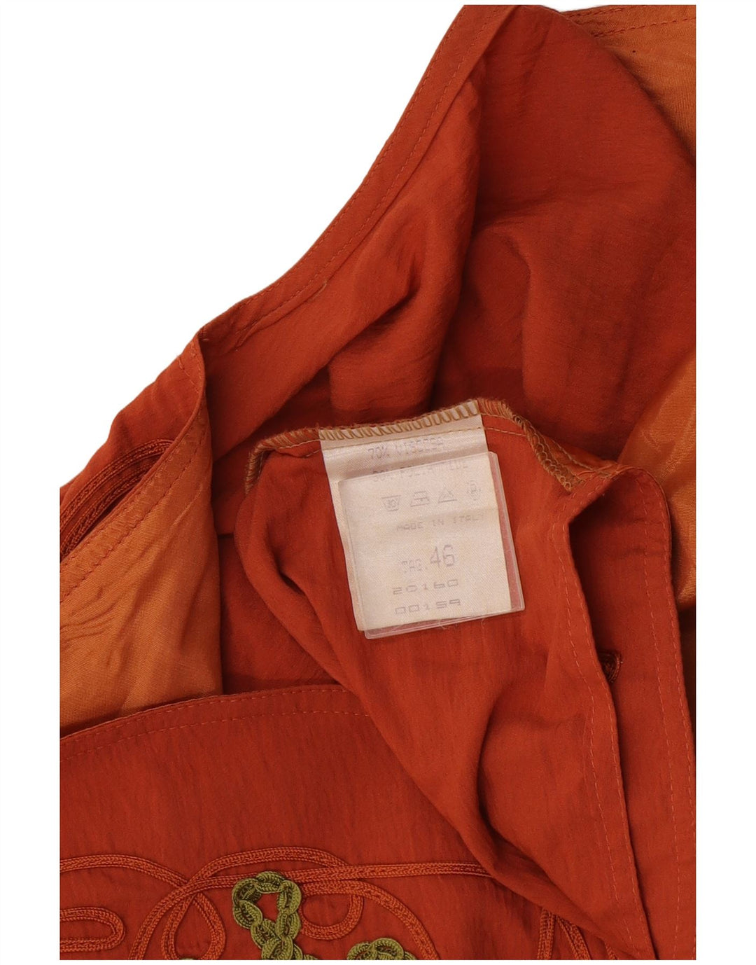 Gilet corto da donna vintage IT 46 Large in viscosa arancione