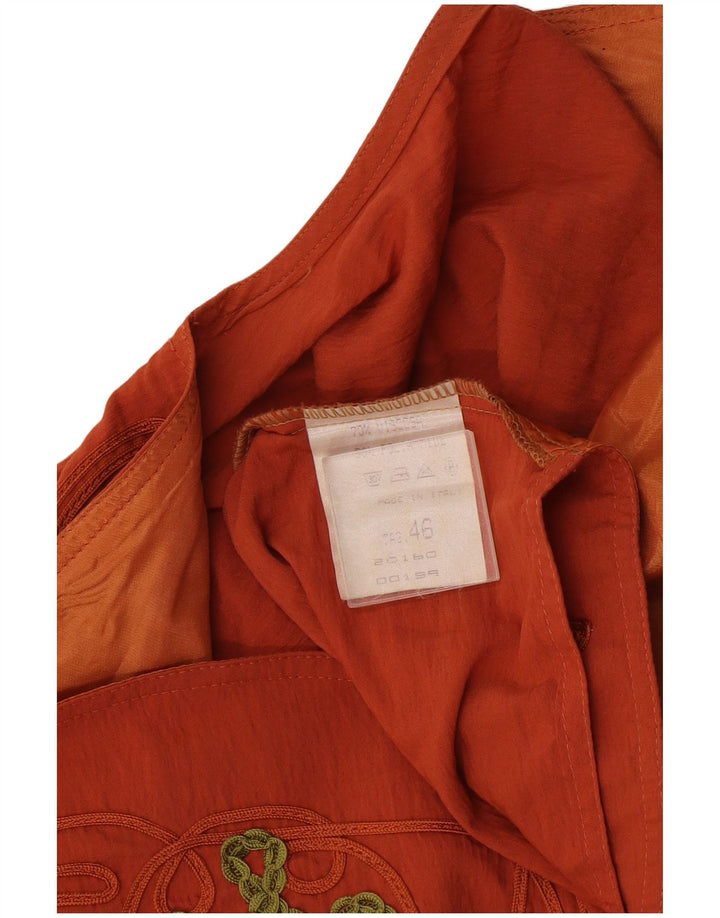Gilet corto da donna vintage IT 46 Large in viscosa arancione