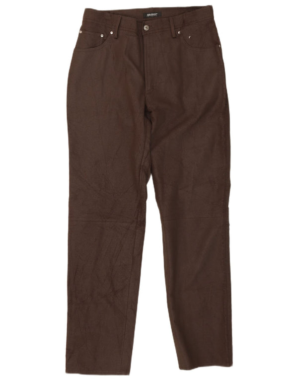 Pantaloni da uomo affusolati in ecopelle John Devin EU 50 Large W32 L32 Marrone