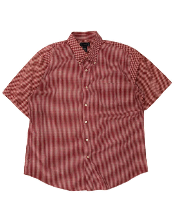 Camicia da uomo a maniche corte, vestibilità regolare, Dockers, taglia 16 1/2 grande, cotone rosso