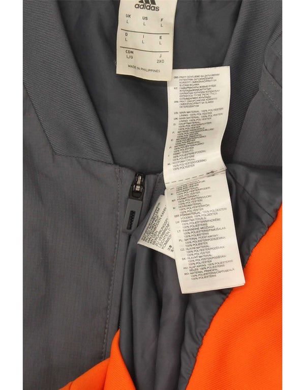 Giubbotto bomber da uomo Adidas UK 40 Large grigio color block in poliestere
