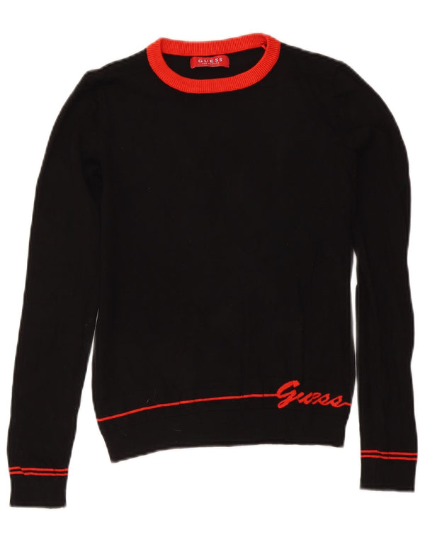 Maglione maglione girocollo da donna Guess UK 4 XS viscosa nera
