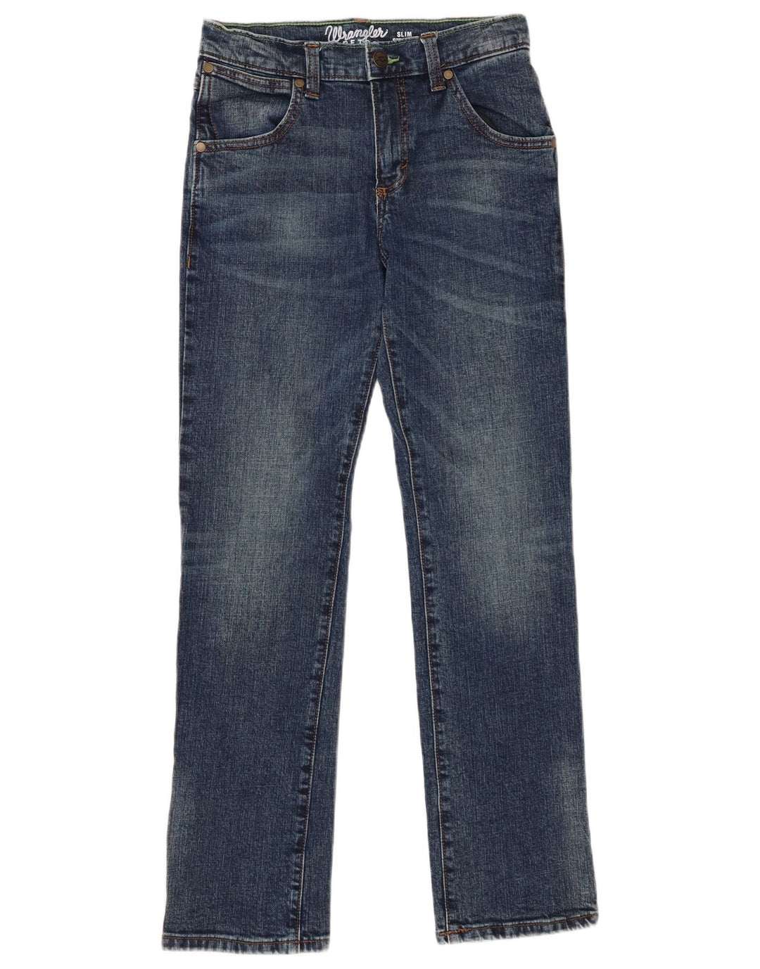 Jeans WRANGLER retrò slim dritti da ragazzo 13-14 anni W26 L29 cotone blu