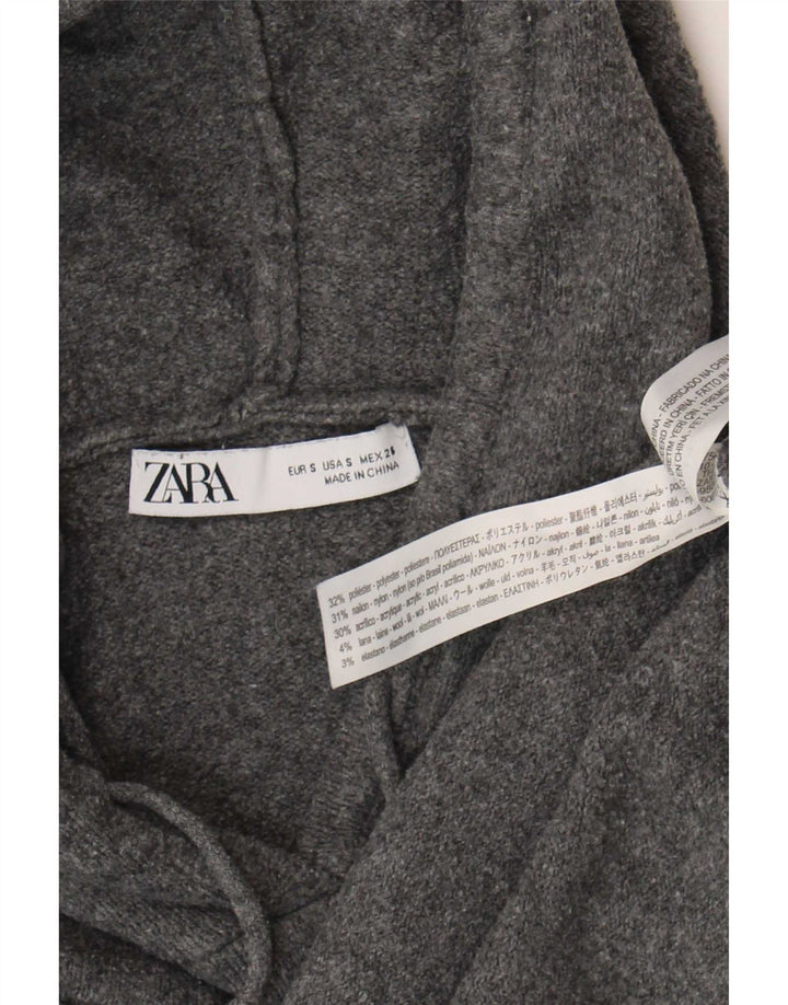 Maglione con cappuccio oversize da donna Zara UK 10 piccolo poliestere grigio