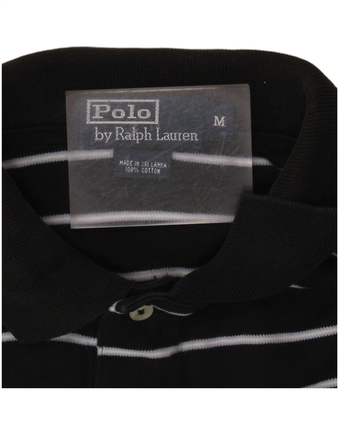 POLO RALPH LAUREN Polo da uomo in cotone a righe nere medie