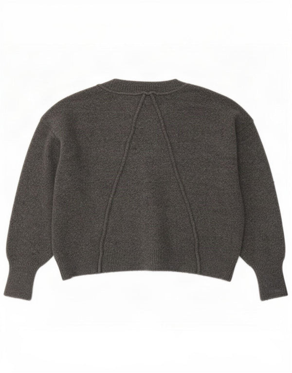 Maglione cardigan oversize corto da donna Topshop UK 8 piccolo acrilico grigio