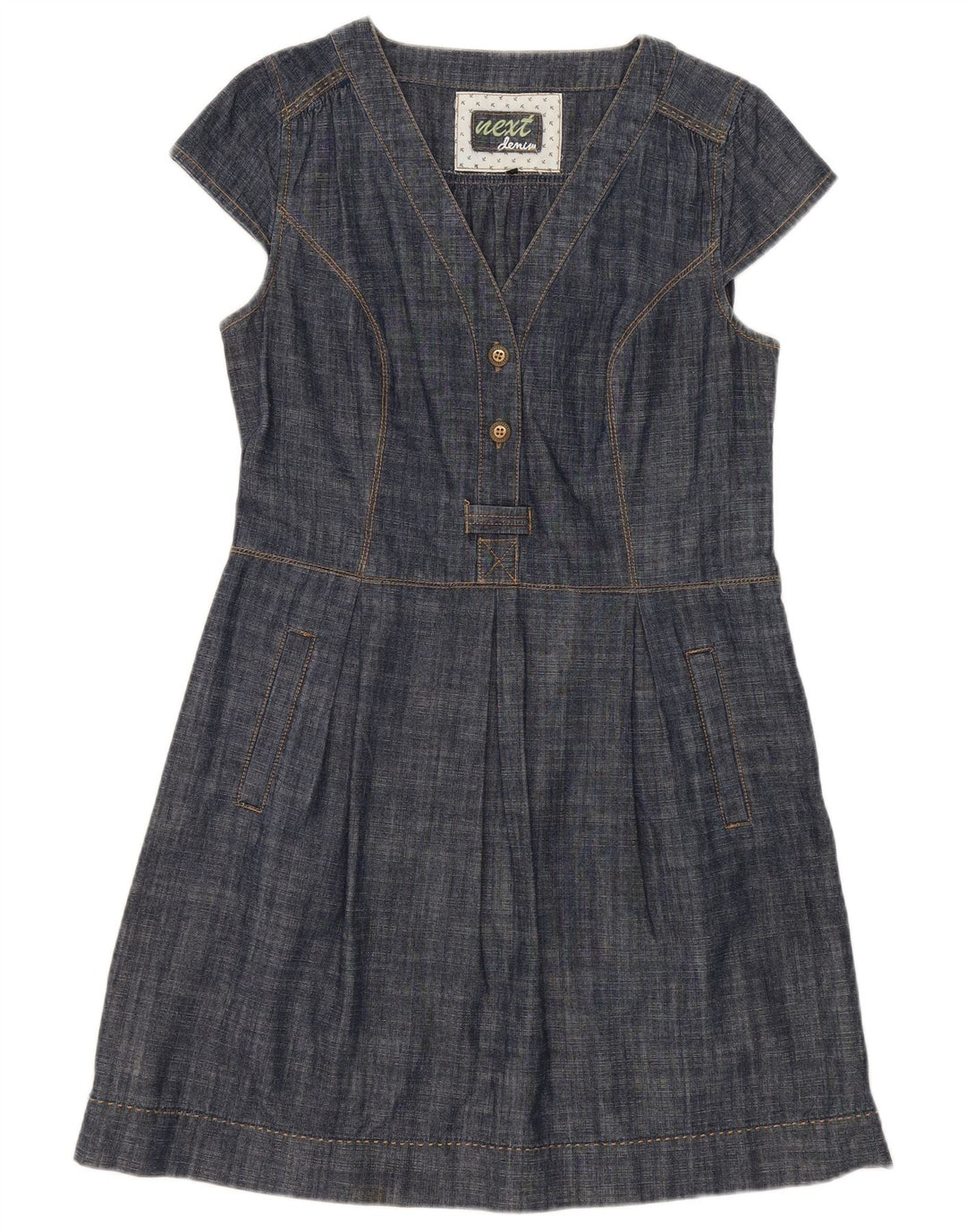 Abito a trapezio da donna UK 14 Medio cotone blu navy