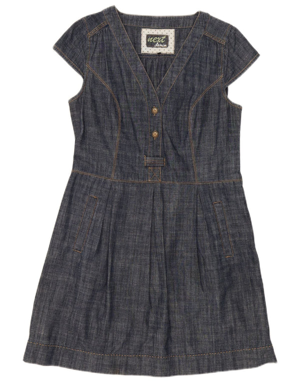 Abito a trapezio da donna UK 14 Medio cotone blu navy