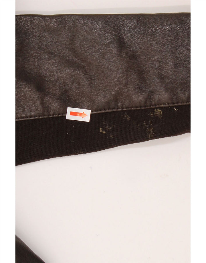 TED BAKER Womens Leather Jacket Size 4 Large Brown Leather