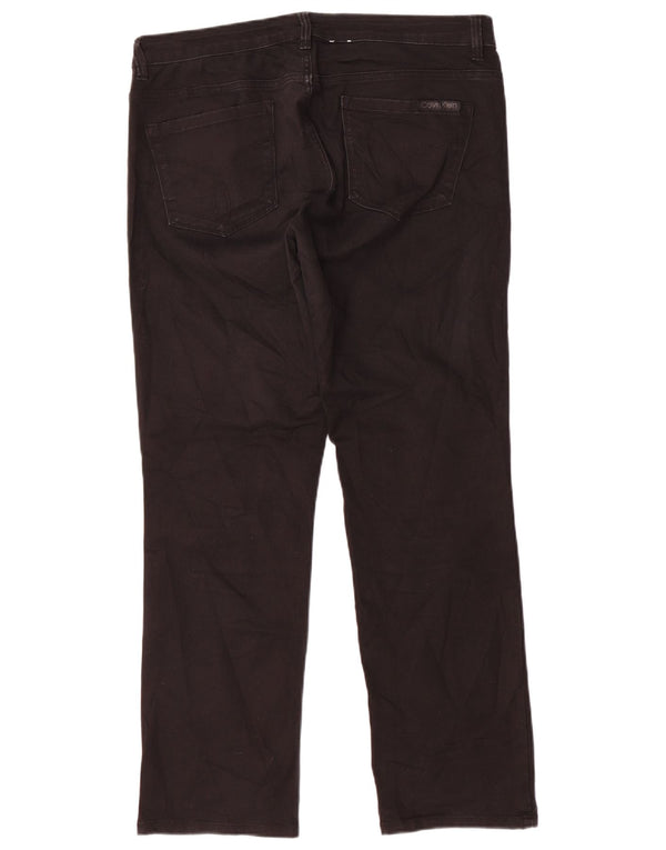 Jeans dritti da donna Calvin Klein US 12 Large W34 L30 cotone nero