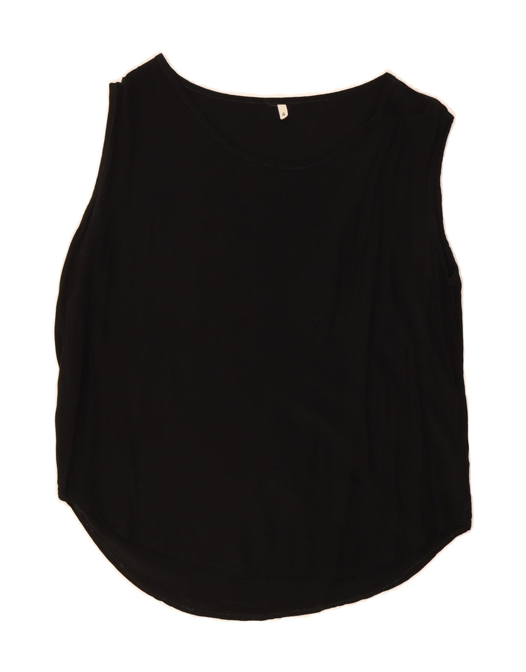 VINTAGE Womens Oversized Vest Top US 4 Small Black Viscose Vintage Vintage and Second-Hand Vintage from Messina Hembry 