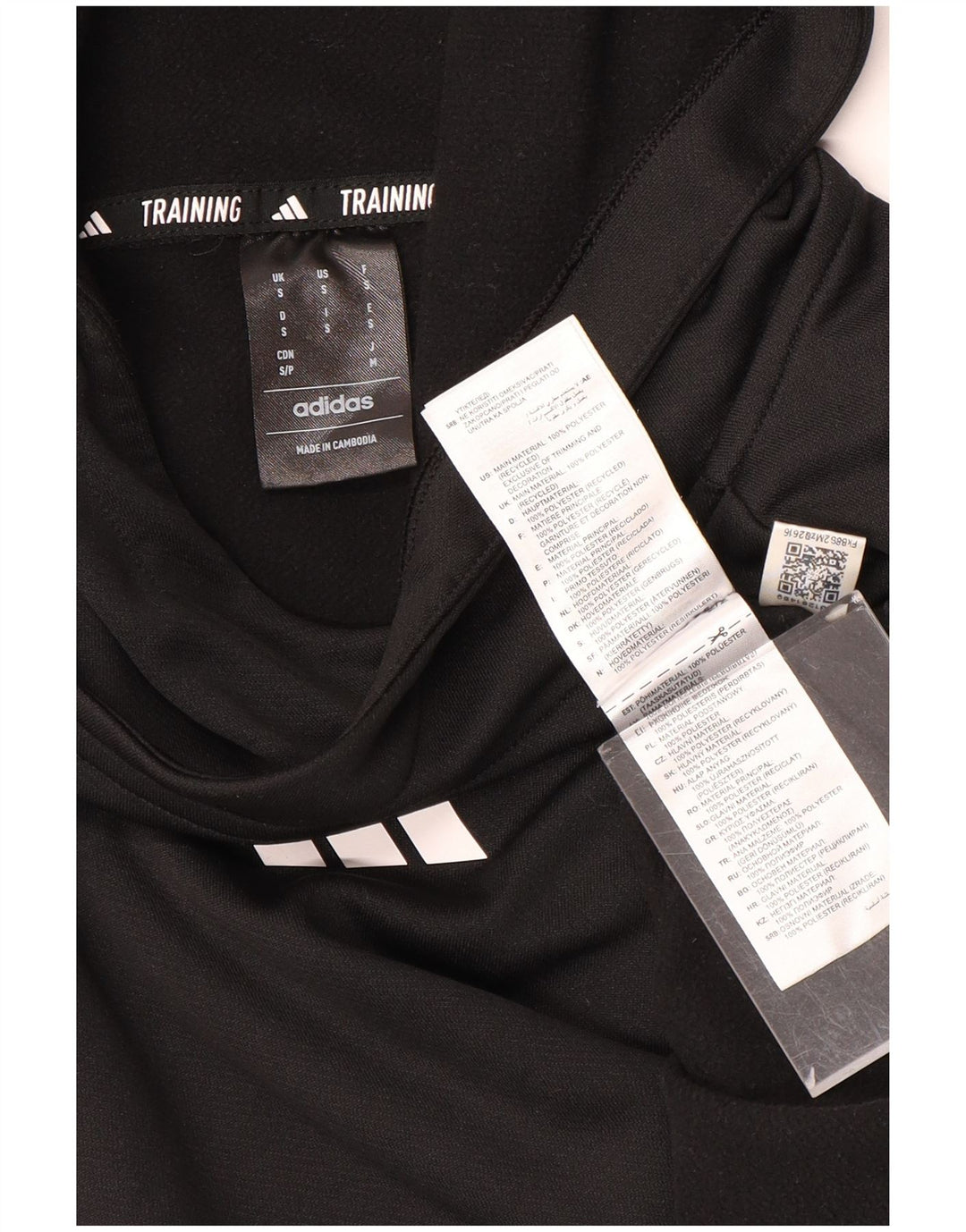 Felpa con cappuccio Adidas Aeroready da uomo piccola in poliestere nero