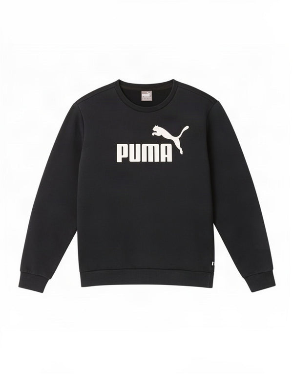 Felpa grafica da uomo Puma Felpa media in cotone nero