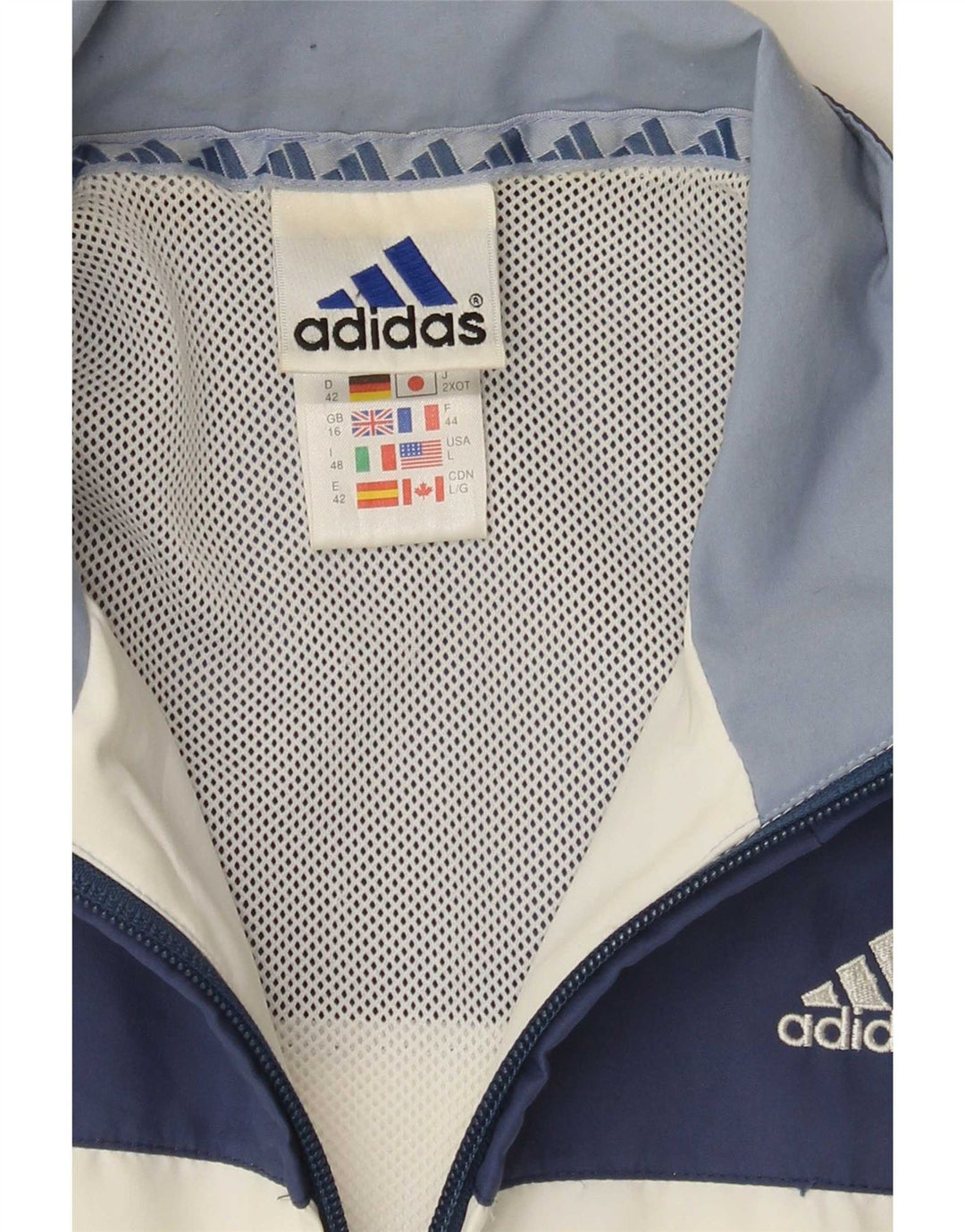 Giacca da ginnastica oversize da donna Adidas UK 16 Large White Colourblock