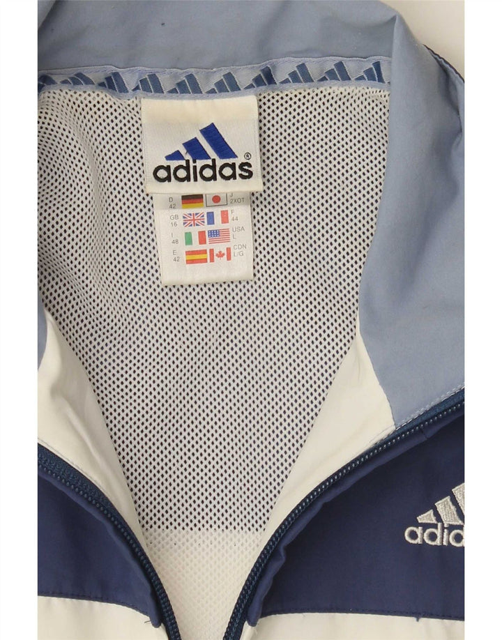 Giacca da ginnastica oversize da donna Adidas UK 16 Large White Colourblock