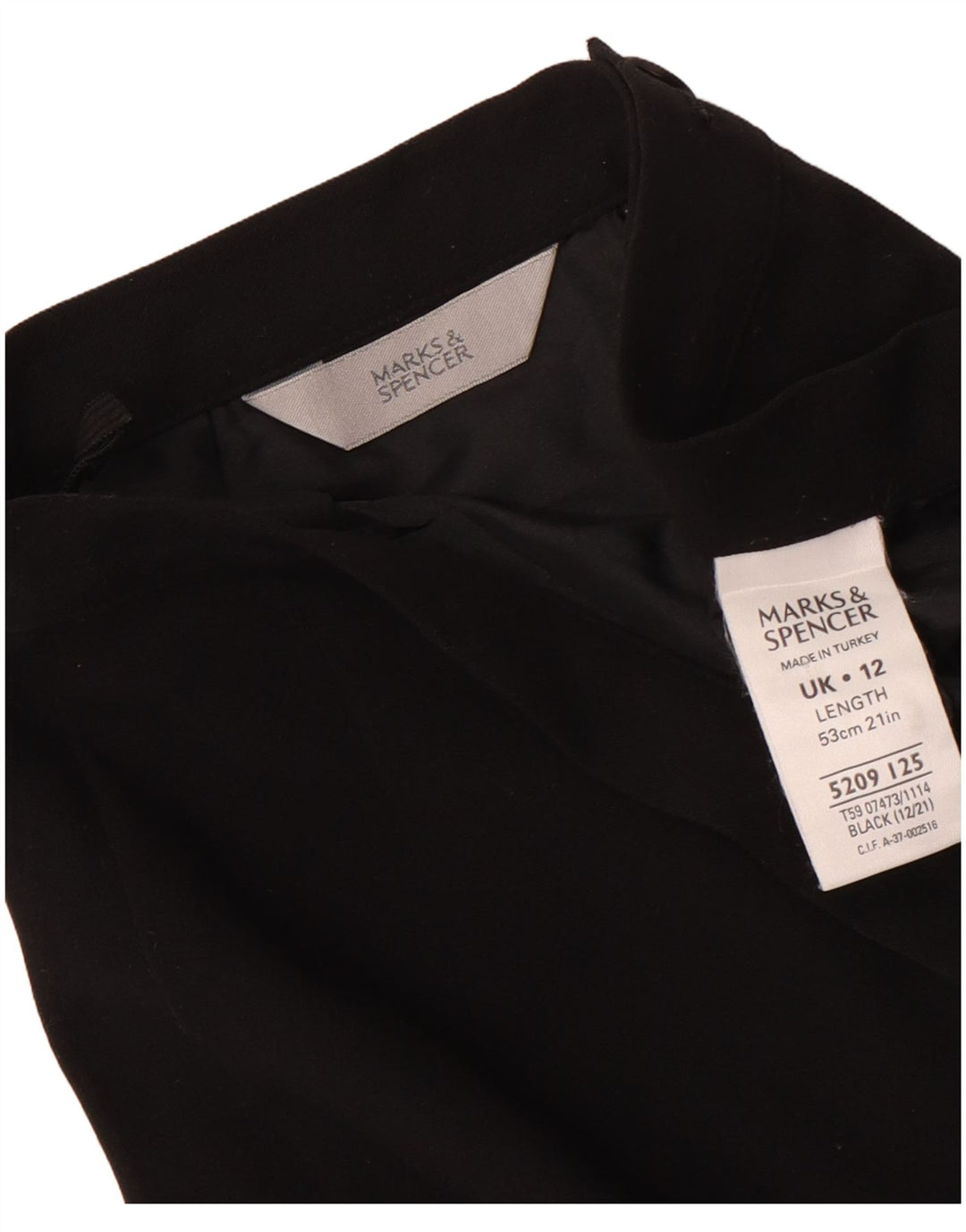 Gonna a tubino da donna Marks & Spencer UK 12 media W28 poliestere nero