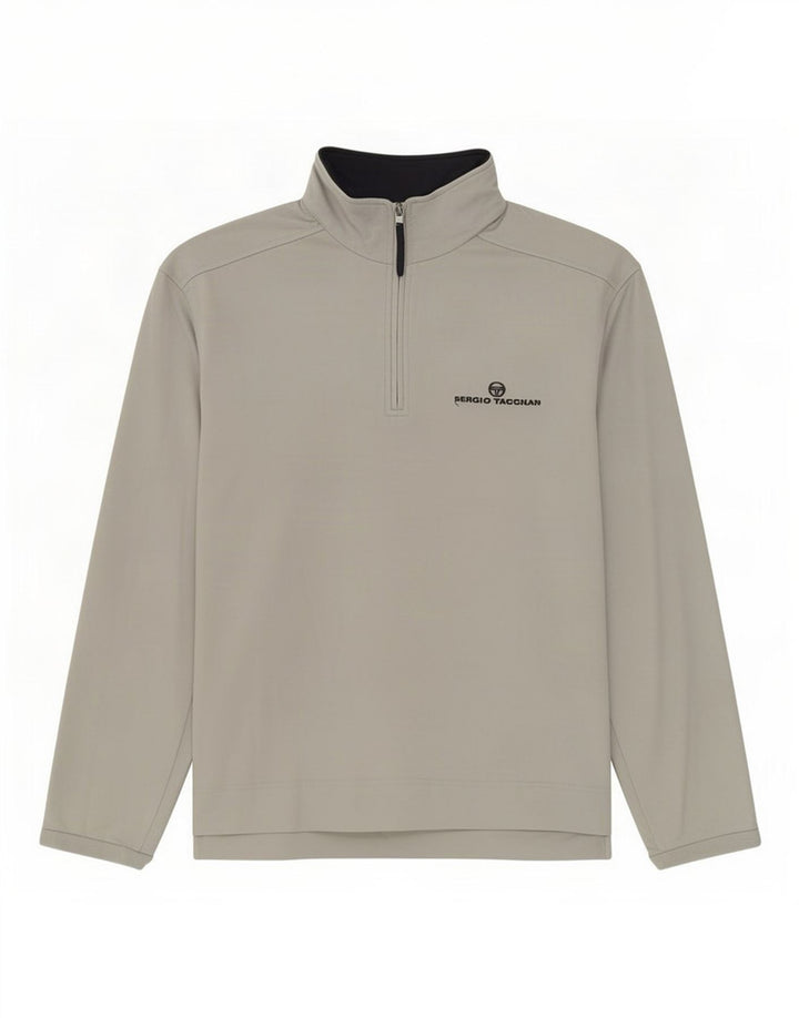Sergio Tacchini - Tuta da uomo pullover con zip e collo, grande, grigia