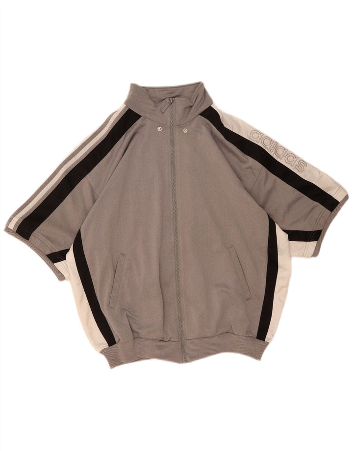 Giacca da tuta grafica da uomo Adidas UK 40/42 Colore grigio medio