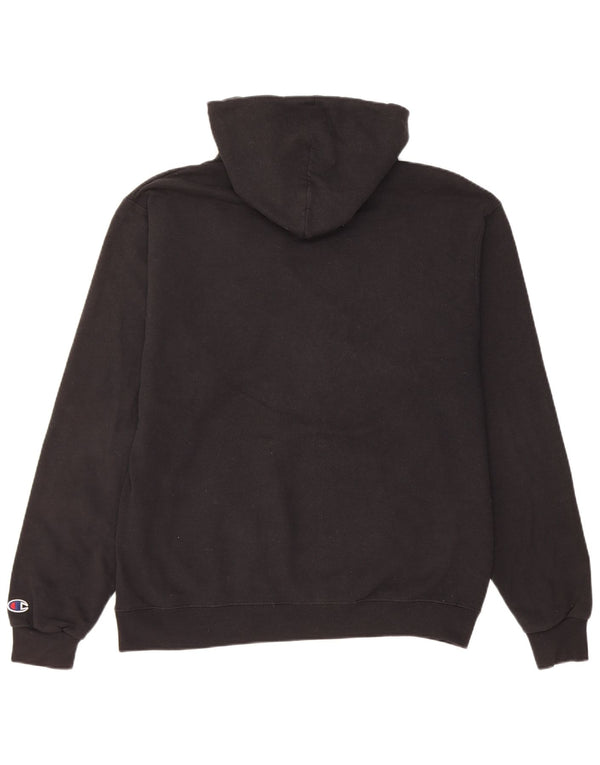 Maglione con cappuccio grafico da uomo Champion grande in cotone nero