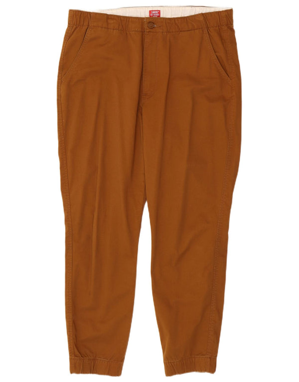 Levi's Uomo Joggers Pantaloni Chino Grandi W36 L28 Cotone Marrone