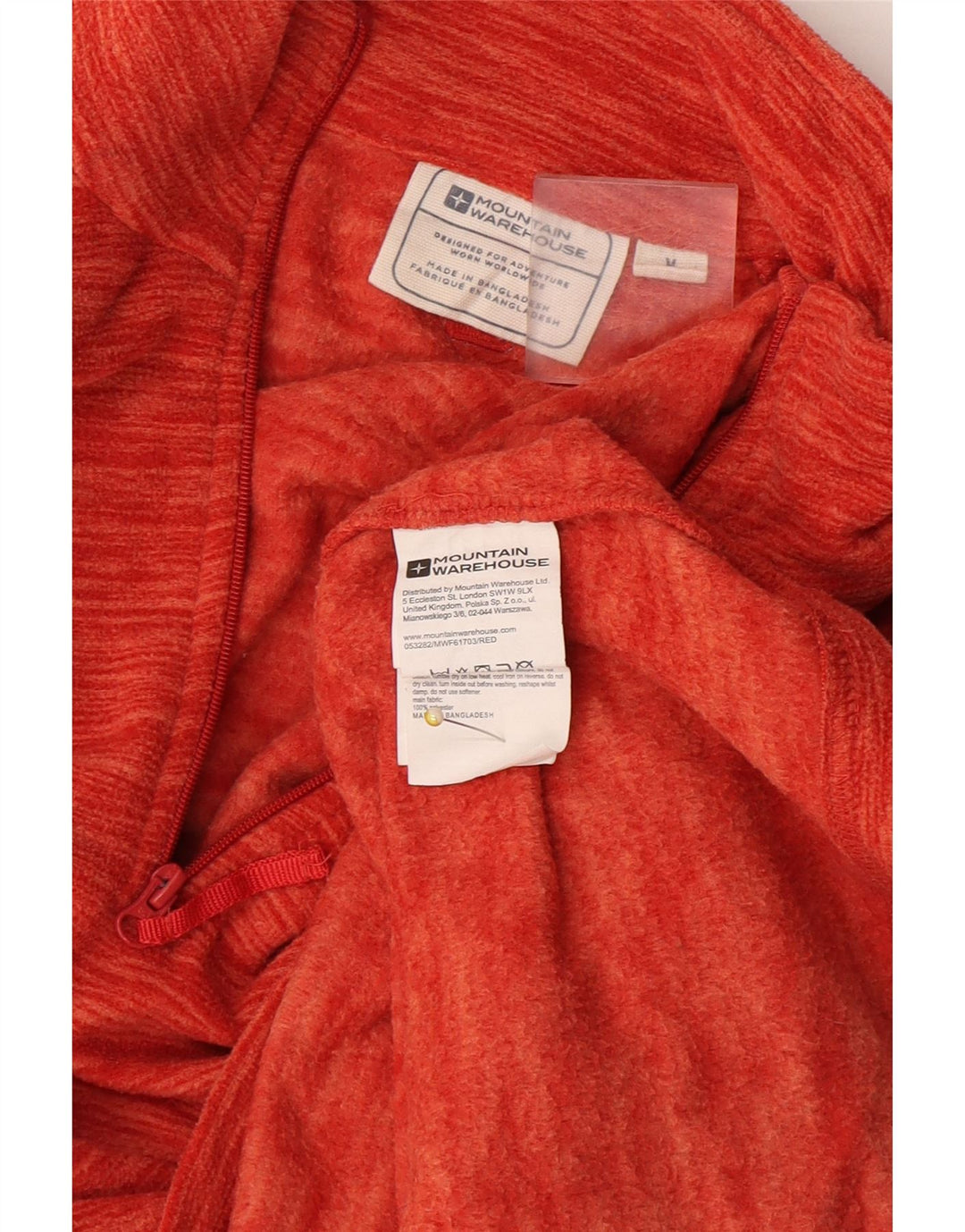 Maglione in pile da uomo con zip e collo Mountain Warehouse, arancione medio screziato