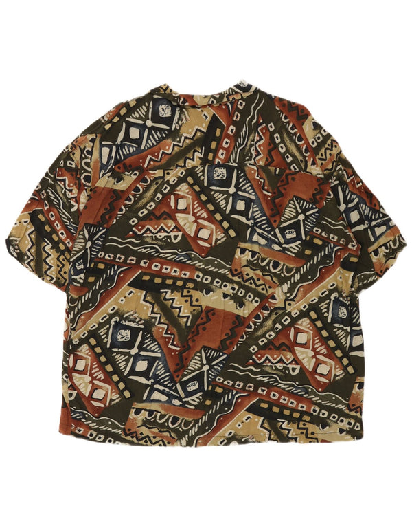 Maglia hawaiana a maniche corte da uomo Pull & Bear XL multicolore geometrica