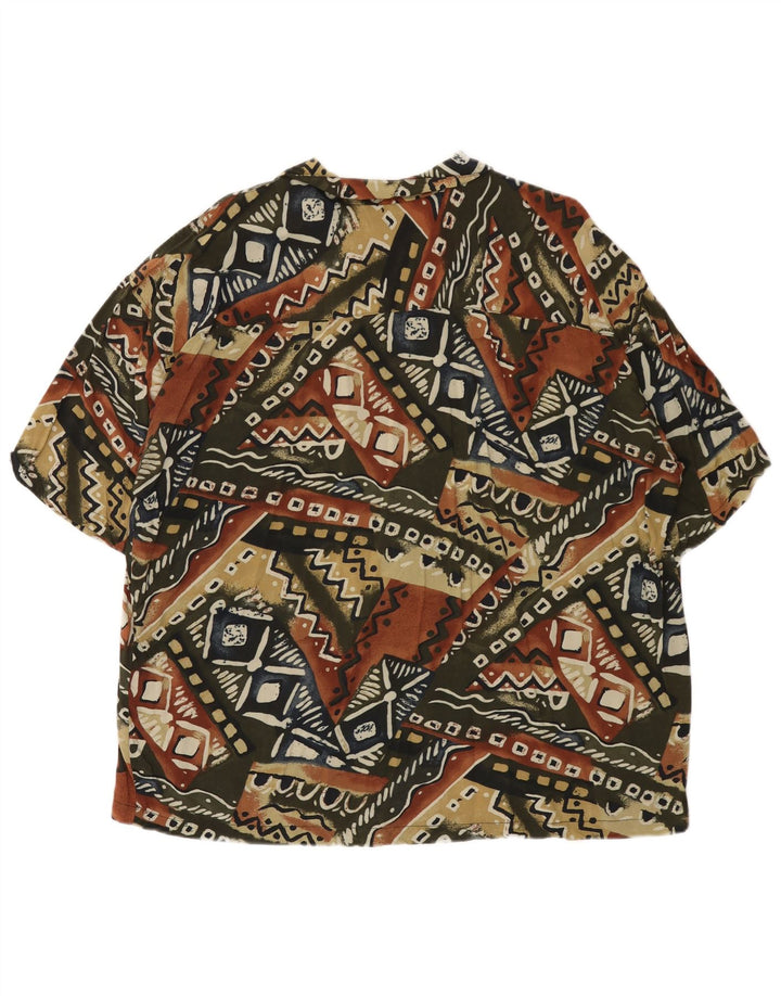 Maglia hawaiana a maniche corte da uomo Pull & Bear XL multicolore geometrica