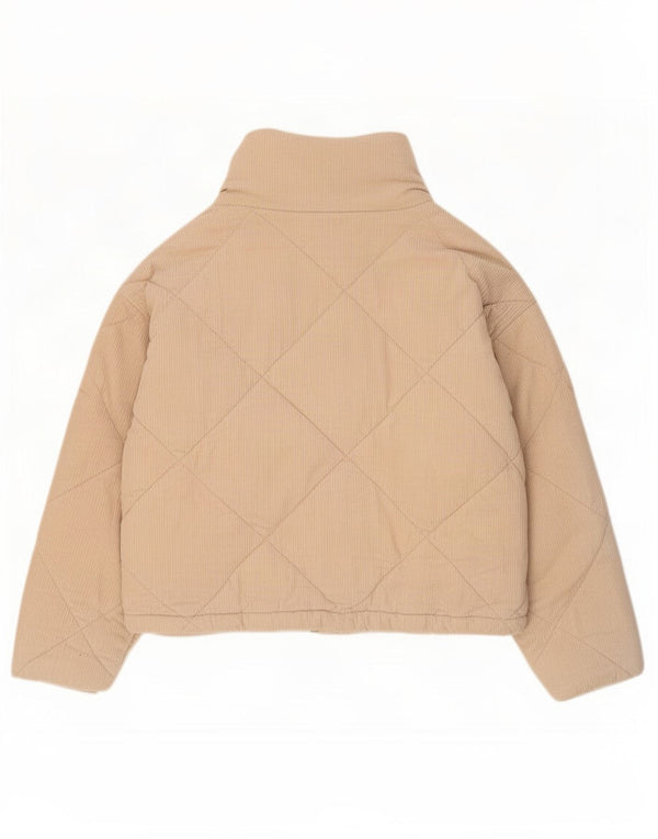 Topshop Giacca da donna imbottita oversize in velluto a coste UK 16 Large Beige Cotton
