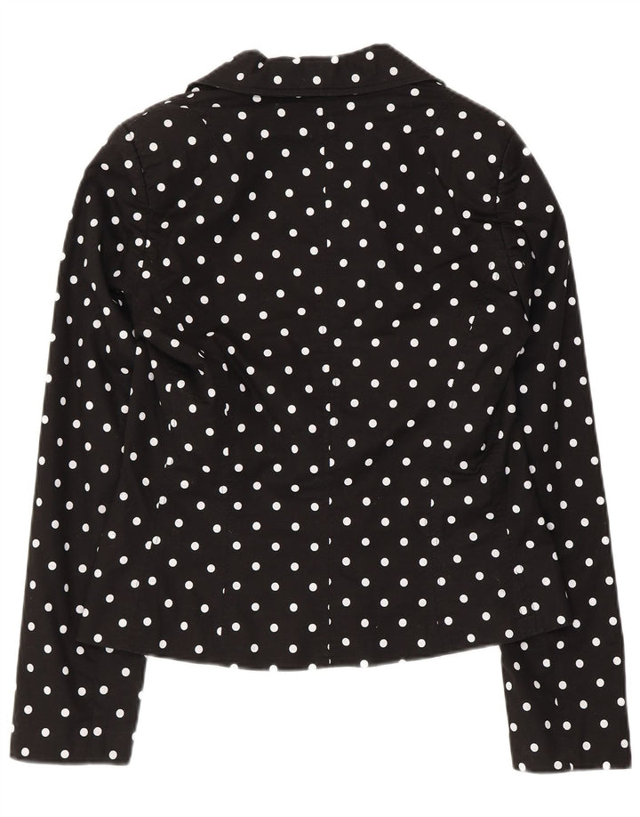 Giacca blazer da donna a 2 bottoni Phard UK 12 cotone medio a pois nero