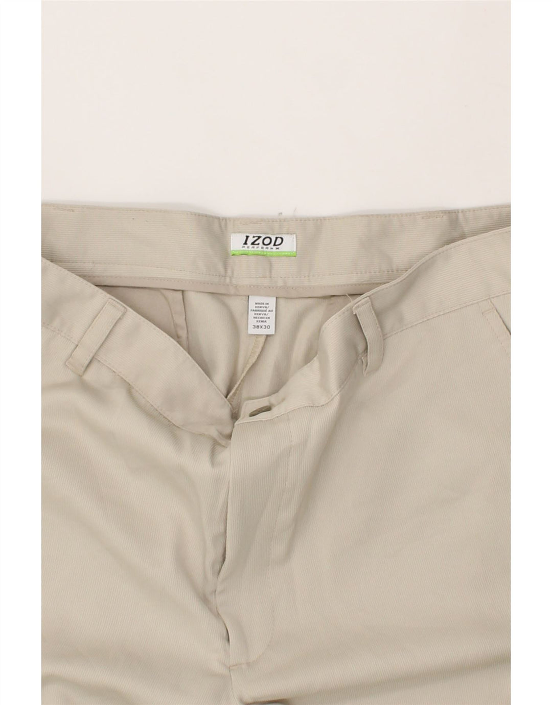 IZOD Mens Straight Chino Trousers W38 L30  Beige Polyester Vintage Izod and Second-Hand Izod from Messina Hembry 