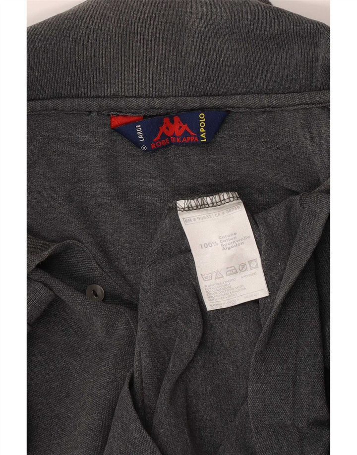 Kappa Mens Polo Shirt Large Grey Cotton