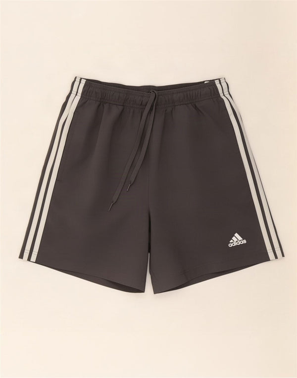 Pantaloncini sportivi Adidas da uomo grandi in poliestere grigio
