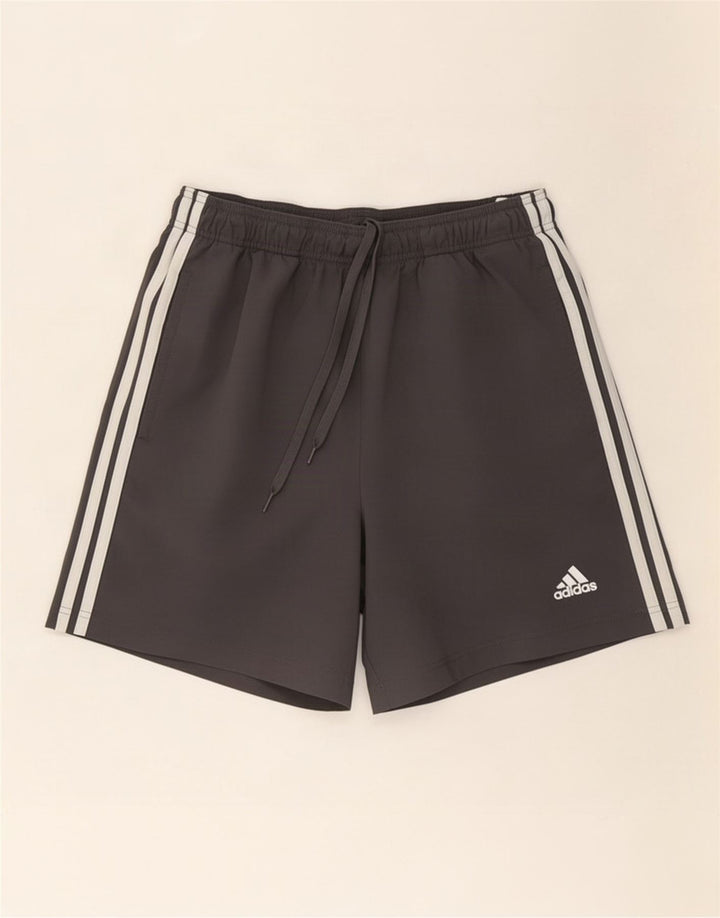 Pantaloncini sportivi Adidas da uomo grandi in poliestere grigio