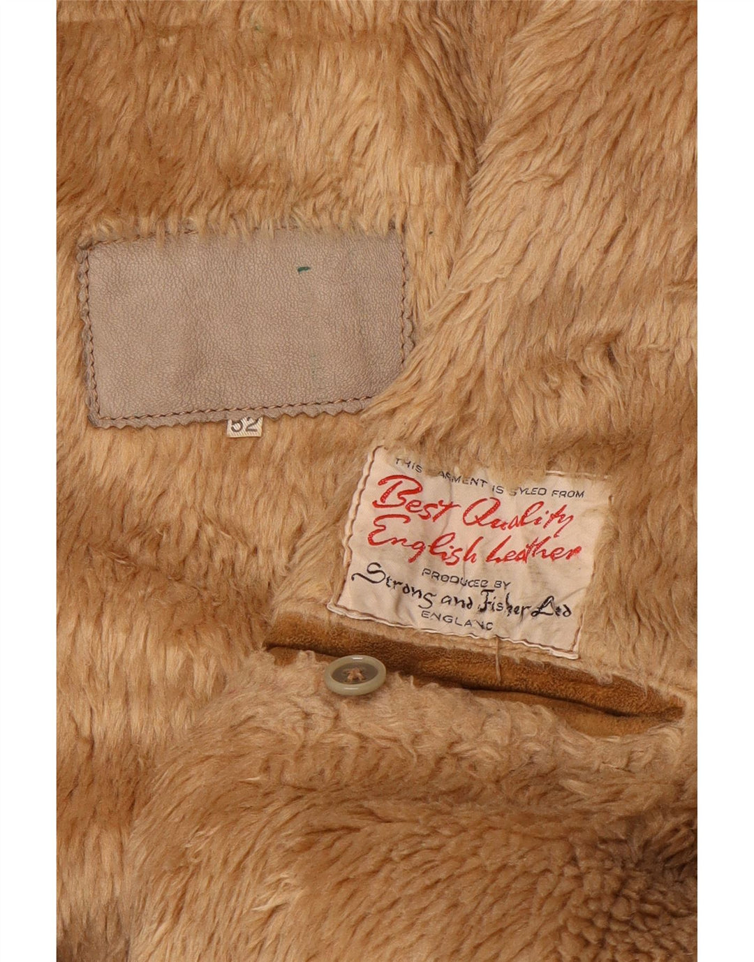 Giubbotto shearling vintage da uomo IT 52 XL in pelle marrone