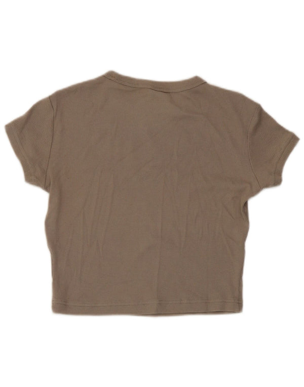 T-shirt corta Reebok da donna UK 12/14 Cotone grigio medio