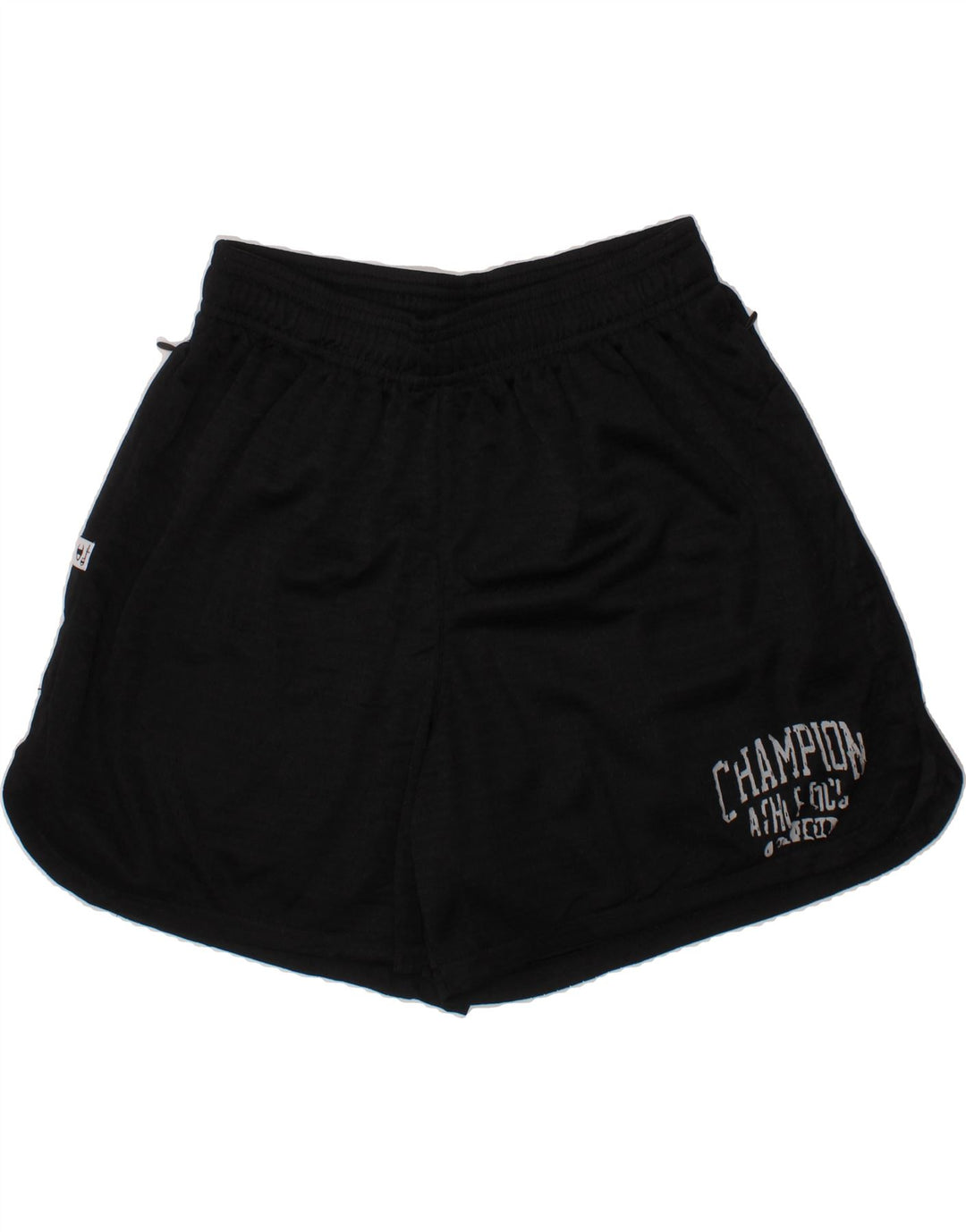 CHAMPION Womens Graphic Sport Shorts UK 8 Small  Black Polyester Vintage Champion and Second-Hand Champion from Messina Hembry 