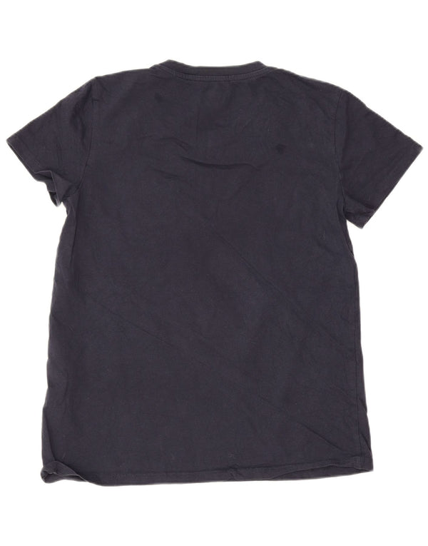 T-shirt grafica da donna Levi's Top UK 10 piccola in cotone floreale blu navy