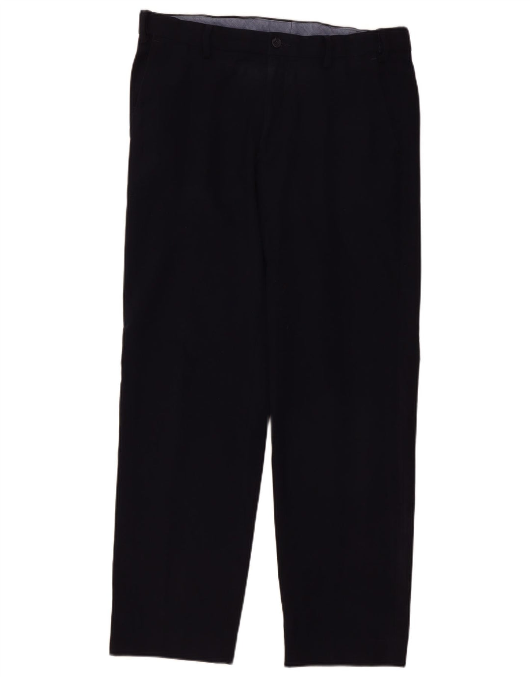 Pantaloni da abito regolari dritti da uomo Marks & Spencer W34 L31 Blu Navy