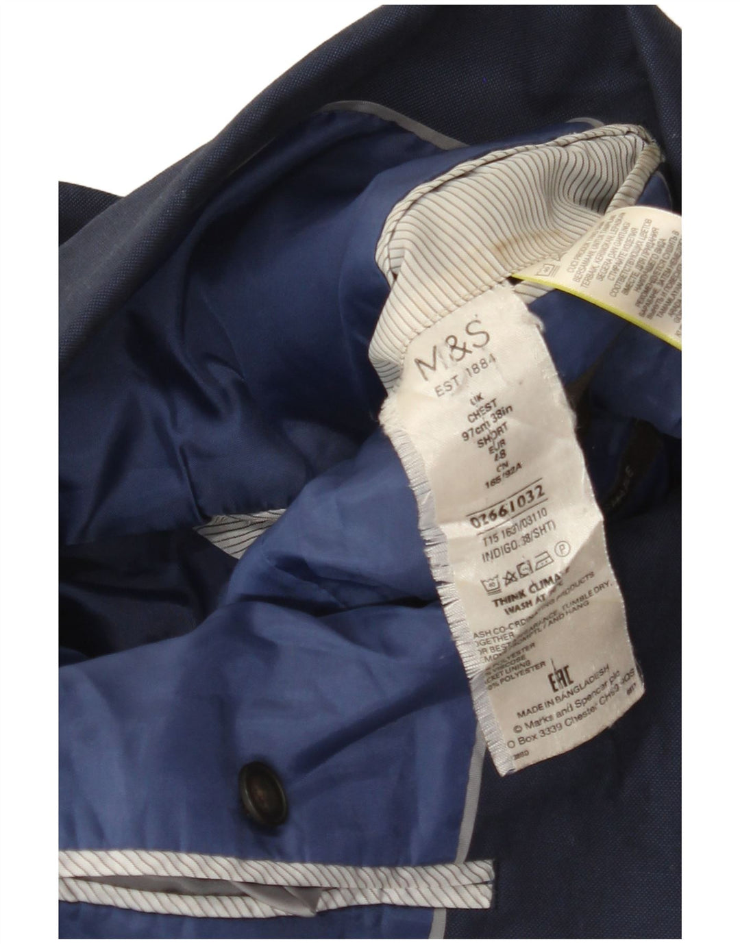 Giacca blazer a 2 bottoni da uomo Marks & Spencer EU 48 medio blu navy
