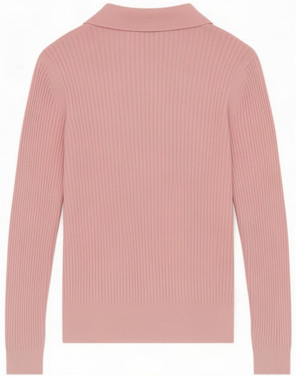 Marks & Spencer Polo a maniche lunghe da donna UK 14 Large Rosa Viscosa
