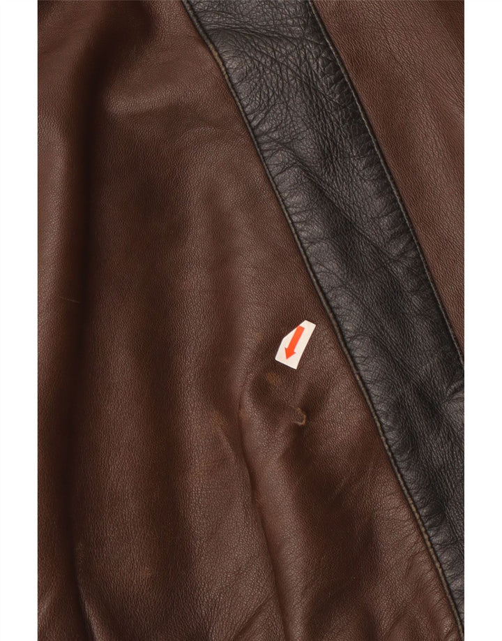 Giacca in pelle vintage da uomo IT 52 XL in pelle marrone