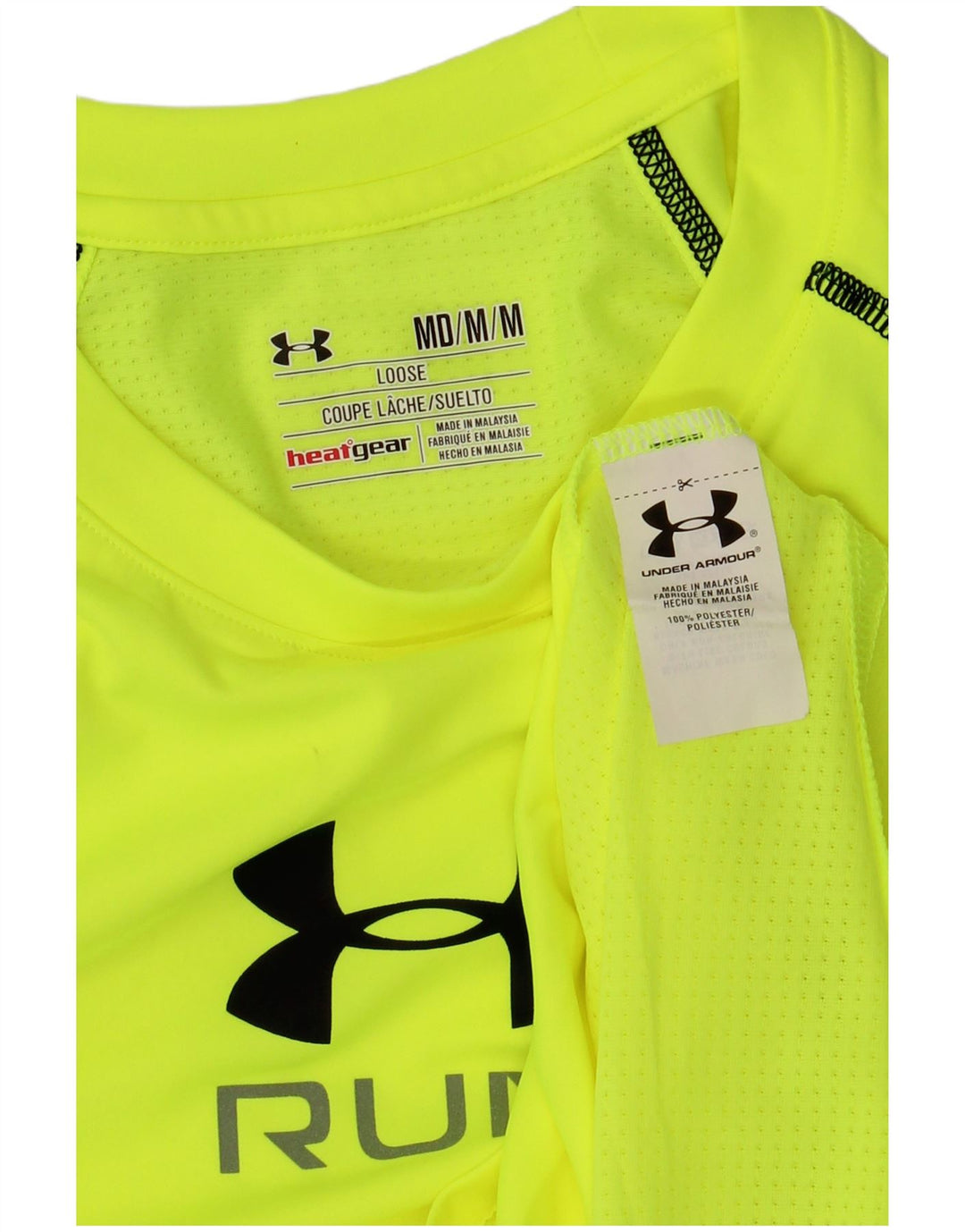 T-shirt grafica da uomo UNDER ARMOUR Heat Gear Top in poliestere verde medio