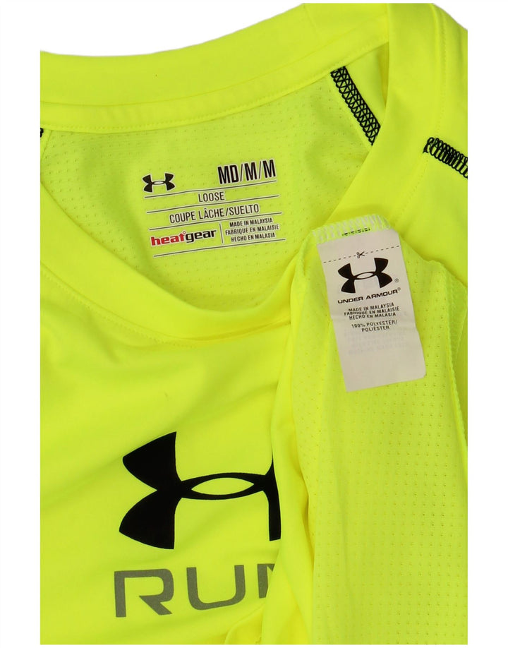T-shirt grafica da uomo UNDER ARMOUR Heat Gear Top in poliestere verde medio